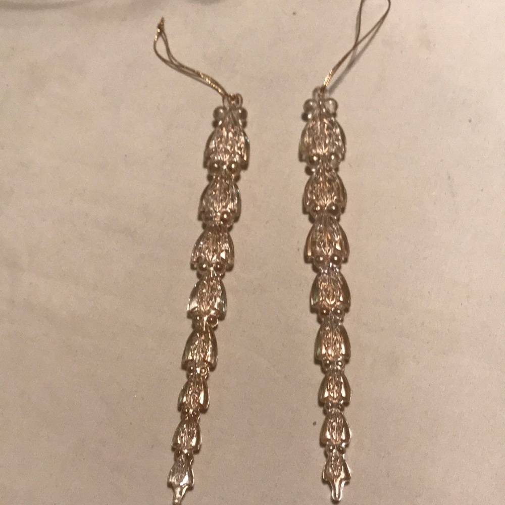 Beautiful gold and clear Christmas ornaments